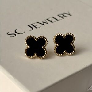 SC Jewelry Black and Gold Earrings